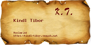 Kindl Tibor névjegykártya